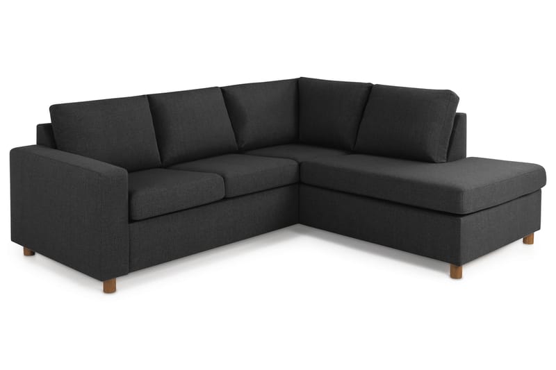 Crazy 3-sits Högervänd L-formad Schäslongsoffa i Tyg - Antracit - Möbler - Soffa - Divansoffor & schäslongsoffa