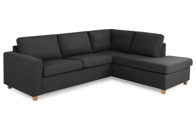 Crazy 3-sits Högervänd L-formad Schäslongsoffa i Tyg - Antracit - Möbler - Soffa - Divansoffor & schäslongsoffa
