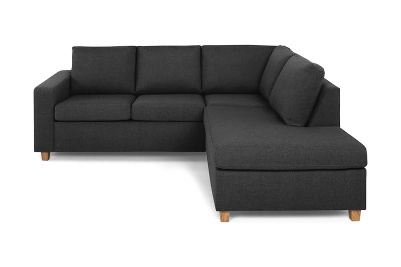 Crazy 3-sits Högervänd L-formad Schäslongsoffa i Tyg - Antracit - Möbler - Soffa - Divansoffor & schäslongsoffa
