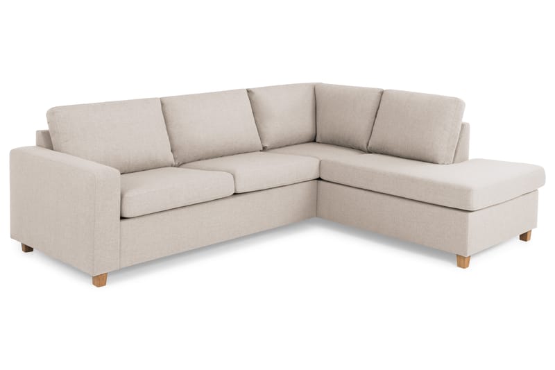 Crazy 3-sits Högervänd L-formad Schäslongsoffa i Tyg - Beige - Möbler - Soffa - Divansoffor & schäslongsoffa