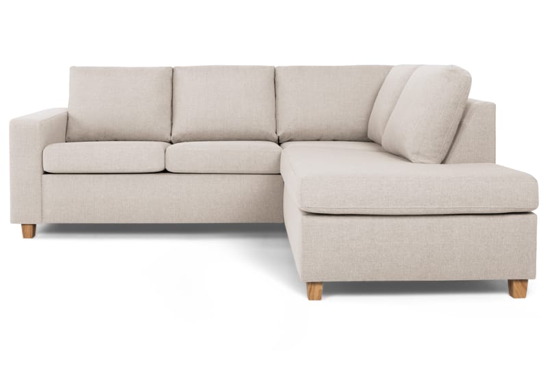 Crazy 3-sits Högervänd L-formad Schäslongsoffa i Tyg - Beige - Möbler - Soffa - Divansoffor & schäslongsoffa
