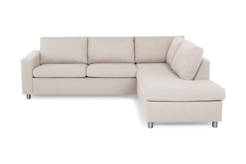 Crazy 3-sits Högervänd L-formad Schäslongsoffa i Tyg - Beige - Möbler - Soffa - Divansoffor & schäslongsoffa