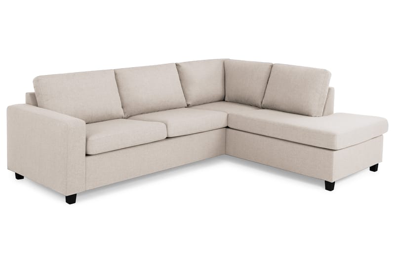 Crazy 3-sits Högervänd L-formad Schäslongsoffa i Tyg - Beige - Möbler - Soffa - Divansoffor & schäslongsoffa