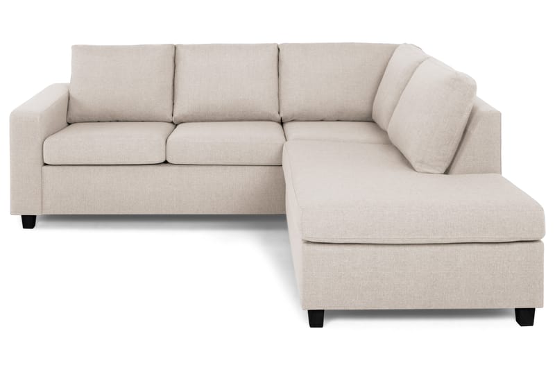 Crazy 3-sits Högervänd L-formad Schäslongsoffa i Tyg - Beige - Möbler - Soffa - Divansoffor & schäslongsoffa