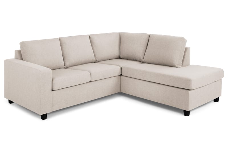 Crazy 3-sits Högervänd L-formad Schäslongsoffa i Tyg - Beige - Möbler - Soffa - Divansoffor & schäslongsoffa
