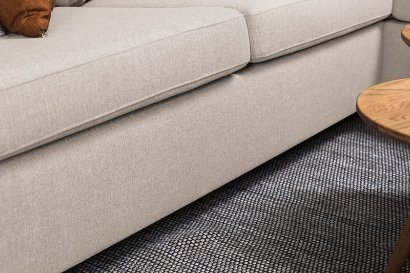 Crazy 3-sits Högervänd L-formad Schäslongsoffa i Tyg - Beige - Möbler - Soffa - Divansoffor & schäslongsoffa