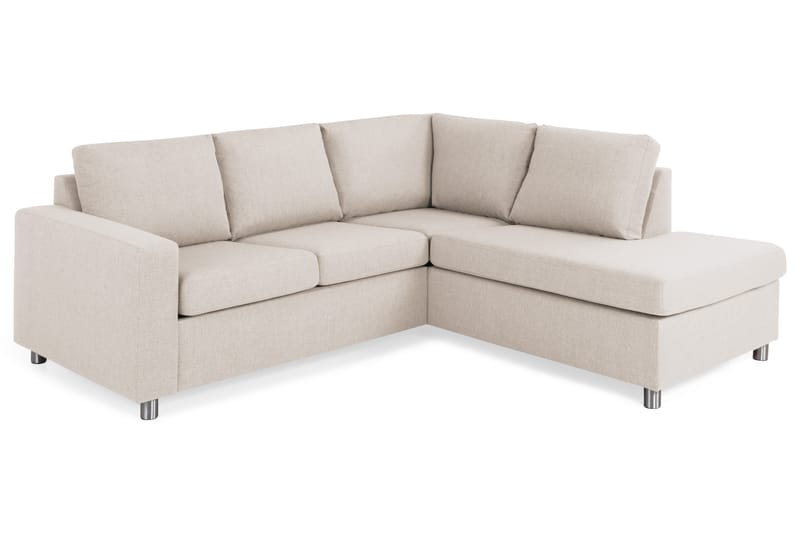 Crazy 3-sits Högervänd L-formad Schäslongsoffa i Tyg - Beige - Möbler - Soffa - Divansoffor & schäslongsoffa