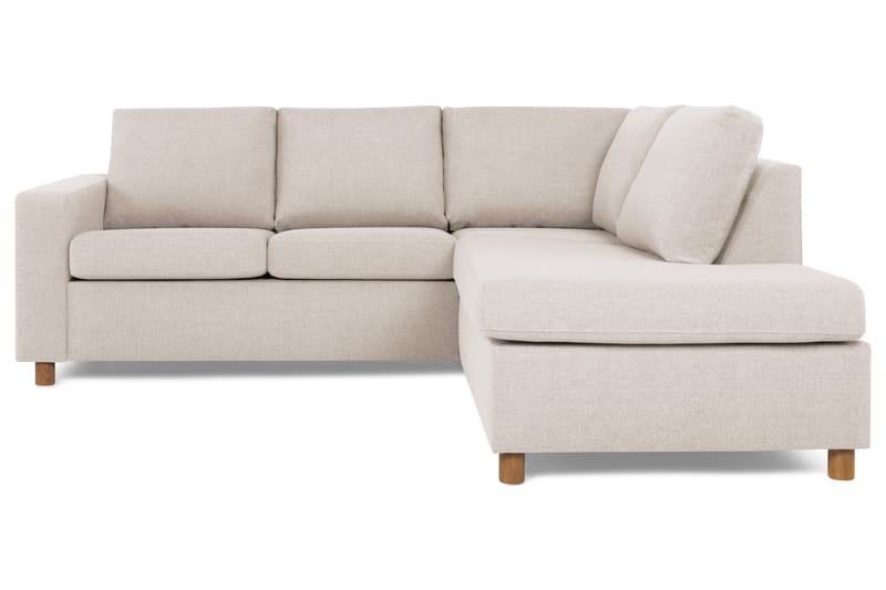Crazy 3-sits Högervänd L-formad Schäslongsoffa i Tyg - Beige - Möbler - Soffa - Divansoffor & schäslongsoffa