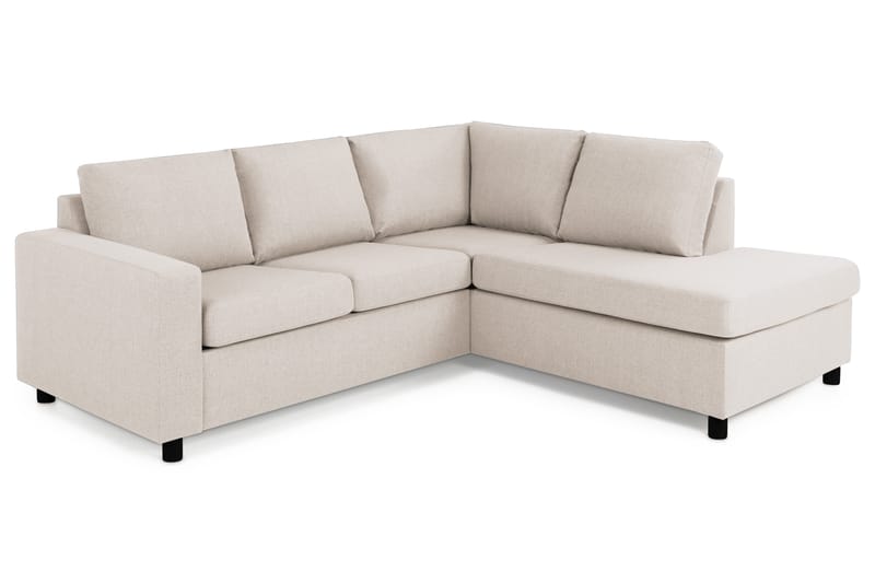 Crazy 3-sits Högervänd L-formad Schäslongsoffa i Tyg - Beige - Möbler - Soffa - Divansoffor & schäslongsoffa