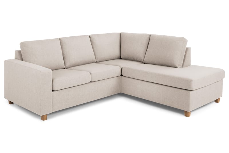 Crazy 3-sits Högervänd L-formad Schäslongsoffa i Tyg - Beige - Möbler - Soffa - Divansoffor & schäslongsoffa