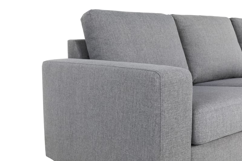 Crazy 3-sits Högervänd L-formad Schäslongsoffa i Tyg - Grå - Möbler - Soffa - Divansoffor & schäslongsoffa