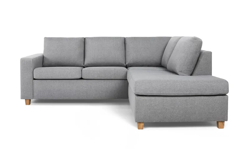 Crazy 3-sits Högervänd L-formad Schäslongsoffa i Tyg - Grå - Möbler - Soffa - Divansoffor & schäslongsoffa - 2 sits soffa med divan