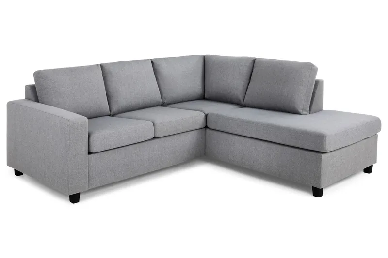 Crazy 3-sits Högervänd L-formad Schäslongsoffa i Tyg - Grå - Möbler - Soffa - Divansoffor & schäslongsoffa - 2 sits soffa med divan