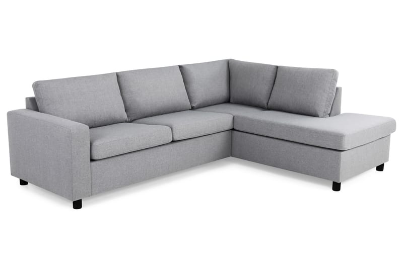 Crazy 3-sits Högervänd L-formad Schäslongsoffa i Tyg - Grå - Möbler - Soffa - Divansoffor & schäslongsoffa
