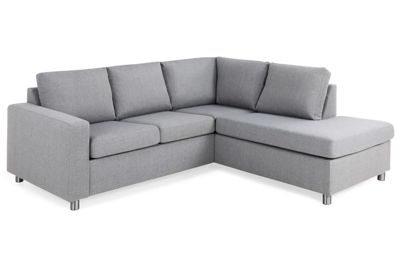 Crazy 3-sits Högervänd L-formad Schäslongsoffa i Tyg - Grå - Möbler - Soffa - Divansoffor & schäslongsoffa
