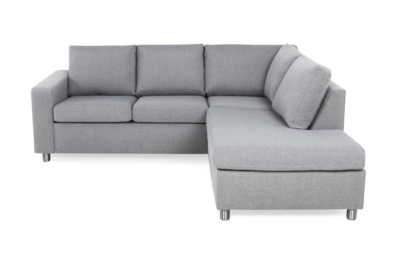 Crazy 3-sits Högervänd L-formad Schäslongsoffa i Tyg - Grå - Möbler - Soffa - Divansoffor & schäslongsoffa