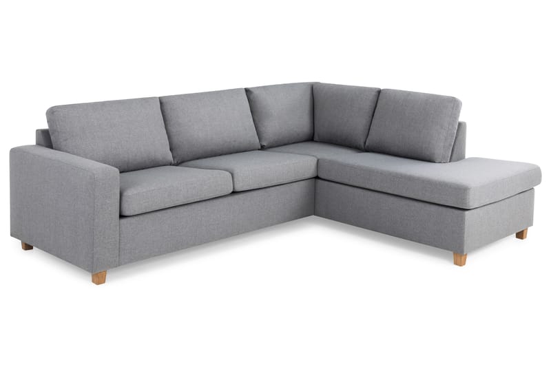 Crazy 3-sits Högervänd L-formad Schäslongsoffa i Tyg - Grå - Möbler - Soffa - Divansoffor & schäslongsoffa
