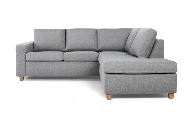 Crazy 3-sits Högervänd L-formad Schäslongsoffa i Tyg - Grå - Möbler - Soffa - Divansoffor & schäslongsoffa