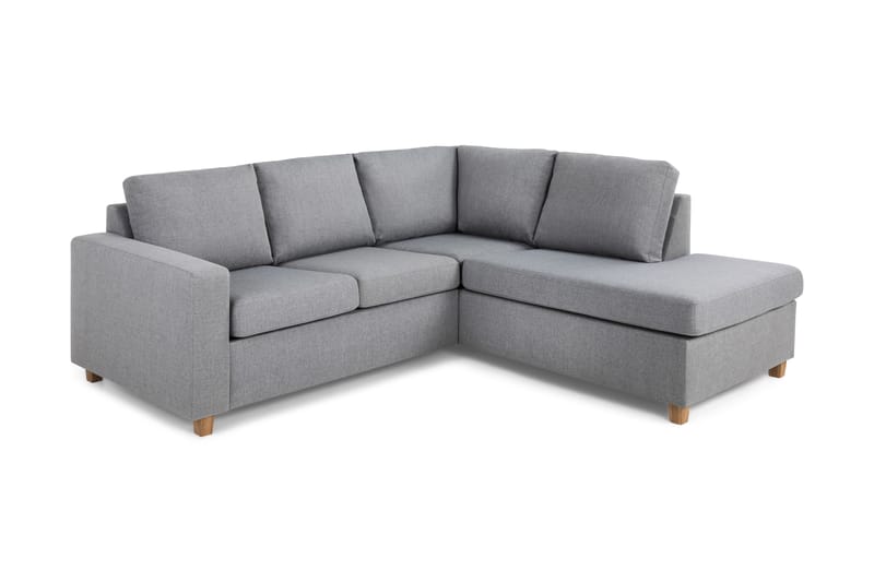 Crazy 3-sits Högervänd L-formad Schäslongsoffa i Tyg - Grå - Möbler - Soffa - Divansoffor & schäslongsoffa