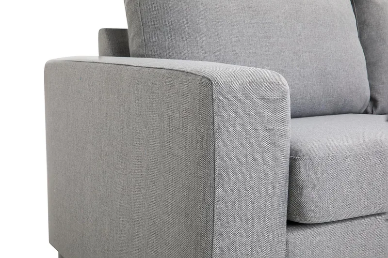 Crazy 3-sits Högervänd L-formad Schäslongsoffa i Tyg - Grå - Möbler - Soffa - Divansoffor & schäslongsoffa - 3 sits soffa med divan