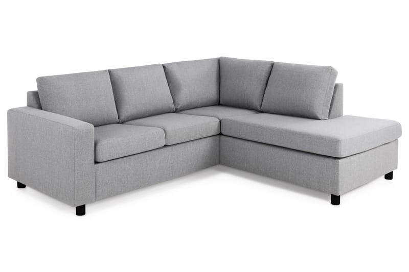 Crazy 3-sits Högervänd L-formad Schäslongsoffa i Tyg - Grå - Möbler - Soffa - Divansoffor & schäslongsoffa