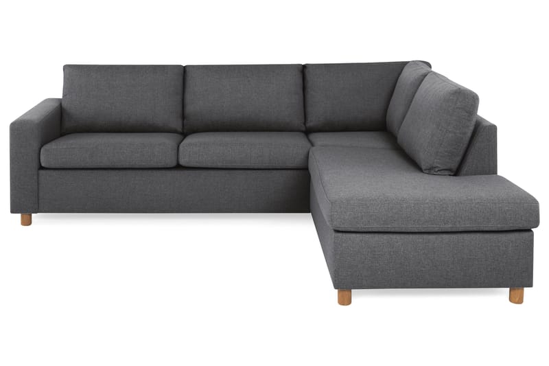 Crazy 3-sits Högervänd L-formad Schäslongsoffa i Tyg, Mörkgrå