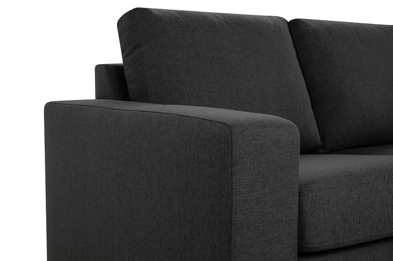 Crazy 3-sits Högervänd L-formad Schäslongsoffa i Tyg - Mörkgrå - Möbler - Soffa - Divansoffor & schäslongsoffa - 2 sits soffa med divan