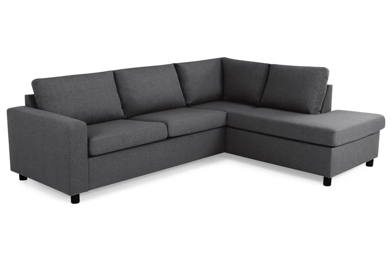 Crazy 3-sits Högervänd L-formad Schäslongsoffa i Tyg - Mörkgrå - Möbler - Soffa - Divansoffor & schäslongsoffa