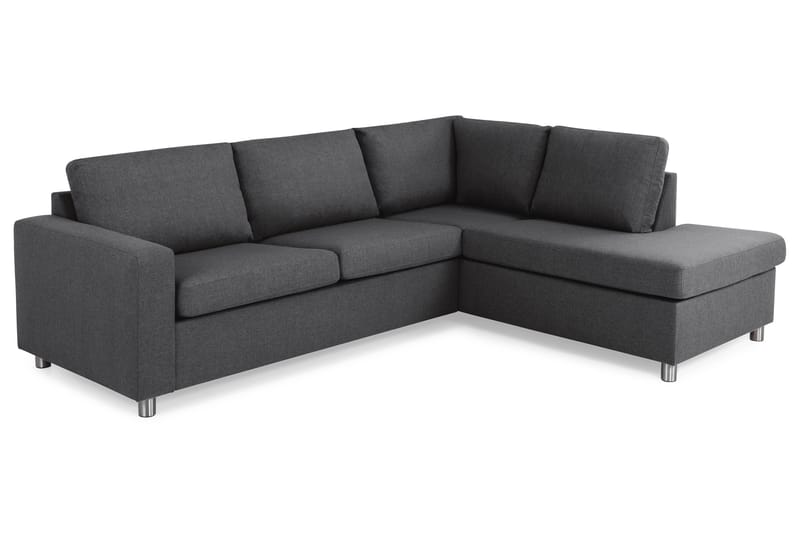 Crazy 3-sits Högervänd L-formad Schäslongsoffa i Tyg - Mörkgrå - Möbler - Soffa - Divansoffor & schäslongsoffa