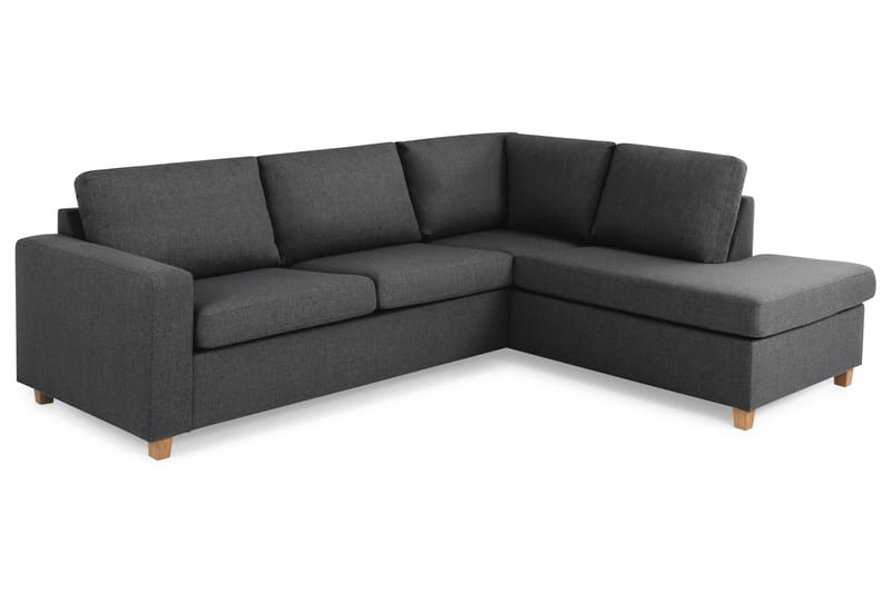 Crazy 3-sits Högervänd L-formad Schäslongsoffa i Tyg - Mörkgrå - Möbler - Soffa - Divansoffor & schäslongsoffa