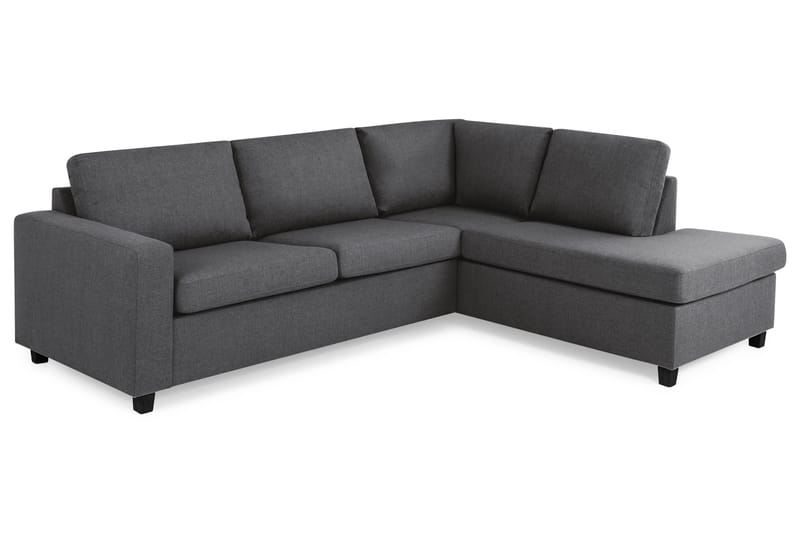 Crazy 3-sits Högervänd L-formad Schäslongsoffa i Tyg - Mörkgrå - Möbler - Soffa - Divansoffor & schäslongsoffa