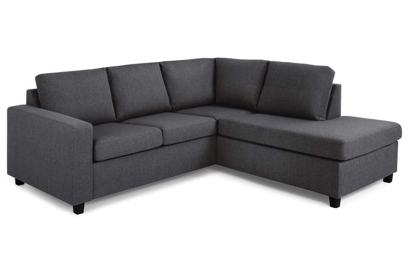 Crazy 3-sits Högervänd L-formad Schäslongsoffa i Tyg - Mörkgrå - Möbler - Soffa - Divansoffor & schäslongsoffa