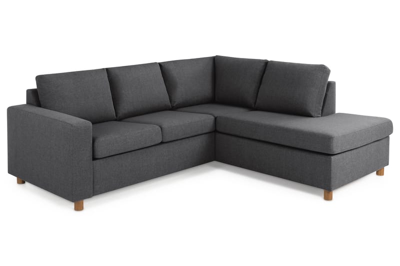 Crazy 3-sits Högervänd L-formad Schäslongsoffa i Tyg - Mörkgrå - Möbler - Soffa - Divansoffor & schäslongsoffa