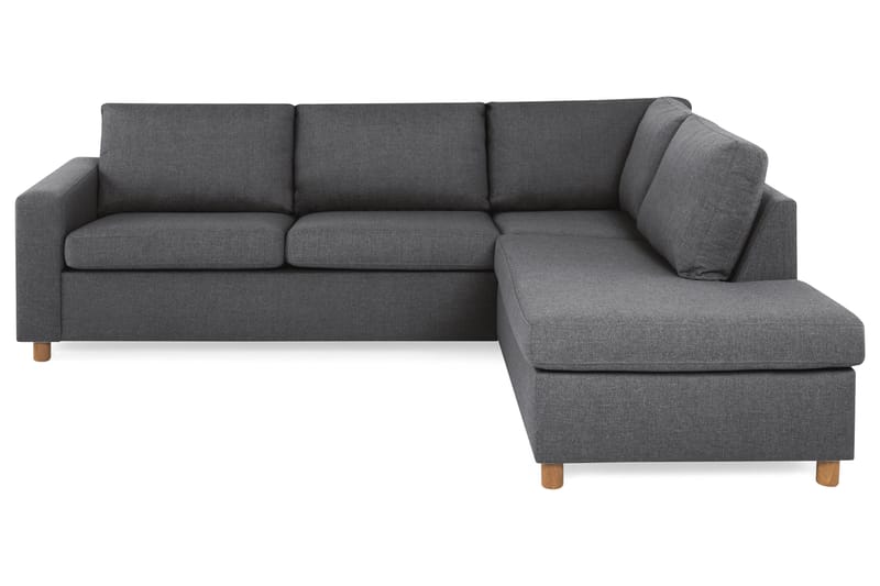 Crazy 3-sits Högervänd L-formad Schäslongsoffa i Tyg, Mörkgrå