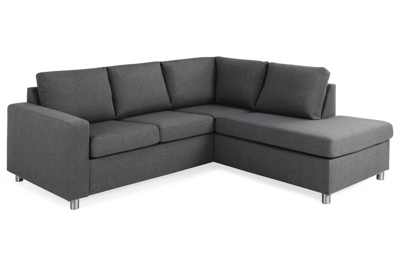 Crazy 3-sits Högervänd L-formad Schäslongsoffa i Tyg - Mörkgrå - Möbler - Soffa - Divansoffor & schäslongsoffa - 2 sits soffa med divan