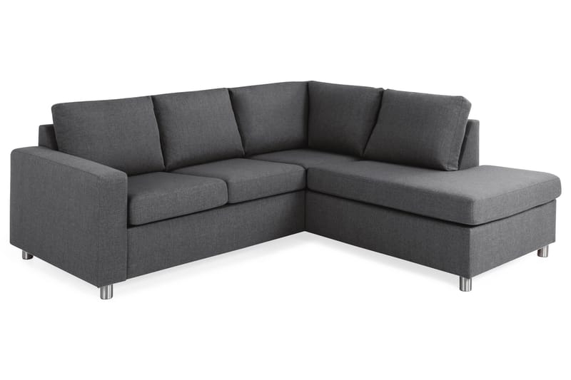 Crazy 3-sits Högervänd L-formad Schäslongsoffa i Tyg - Mörkgrå - Möbler - Soffa - Divansoffor & schäslongsoffa
