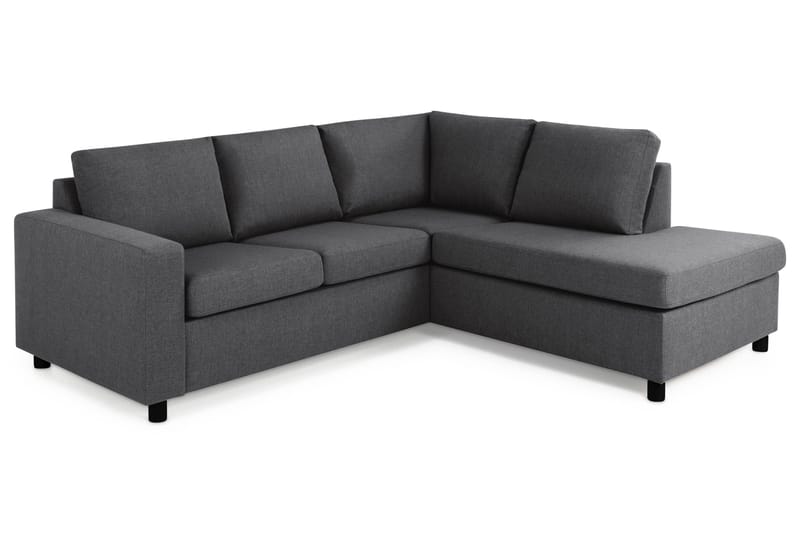 Crazy 3-sits Högervänd L-formad Schäslongsoffa i Tyg - Mörkgrå - Möbler - Soffa - Divansoffor & schäslongsoffa