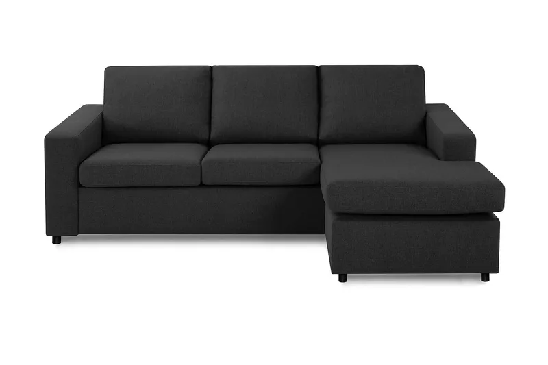 Crazy 3-sits Vändbar L-formad Divansoffa i Tyg - Antracit - Möbler - Soffa - Divansoffor & schäslongsoffa - 3 sits soffa med divan