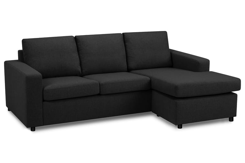 Crazy 3-sits Vändbar L-formad Divansoffa i Tyg - Antracit - Möbler - Soffa - Divansoffor & schäslongsoffa