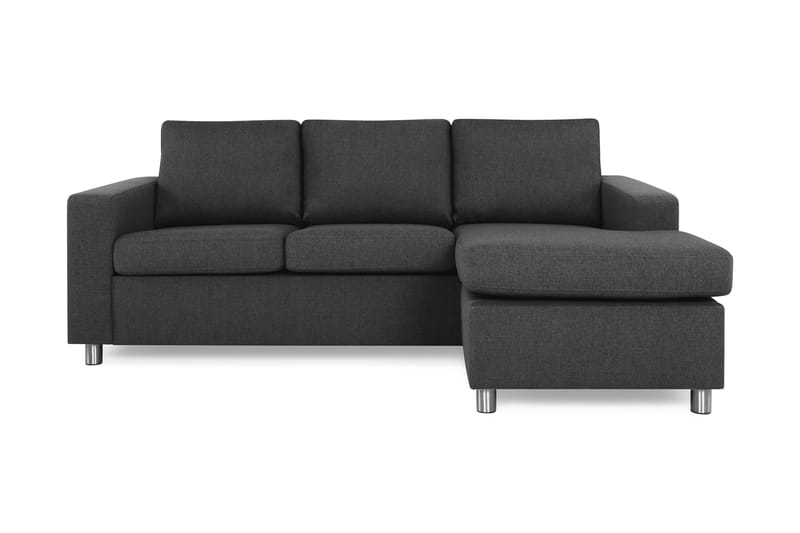 Crazy 3-sits Vändbar L-formad Divansoffa i Tyg - Antracit - Möbler - Soffa - Divansoffor & schäslongsoffa