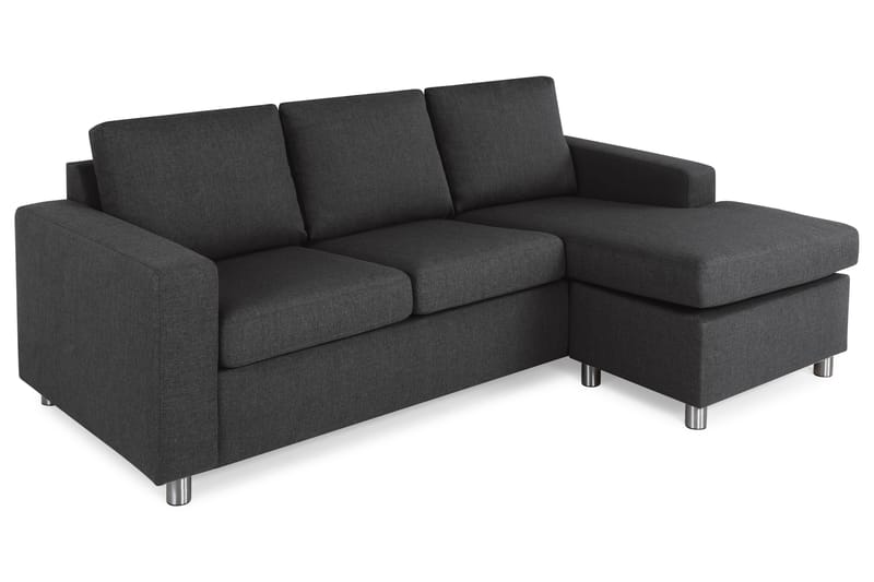 Crazy 3-sits Vändbar L-formad Divansoffa i Tyg - Antracit - Möbler - Soffa - Divansoffor & schäslongsoffa