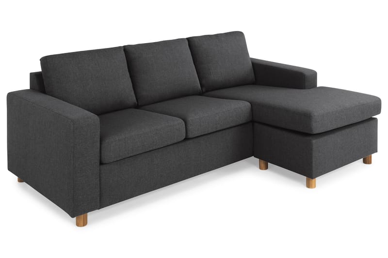 Crazy 3-sits Vändbar L-formad Divansoffa i Tyg - Antracit - Möbler - Soffa - Divansoffor & schäslongsoffa