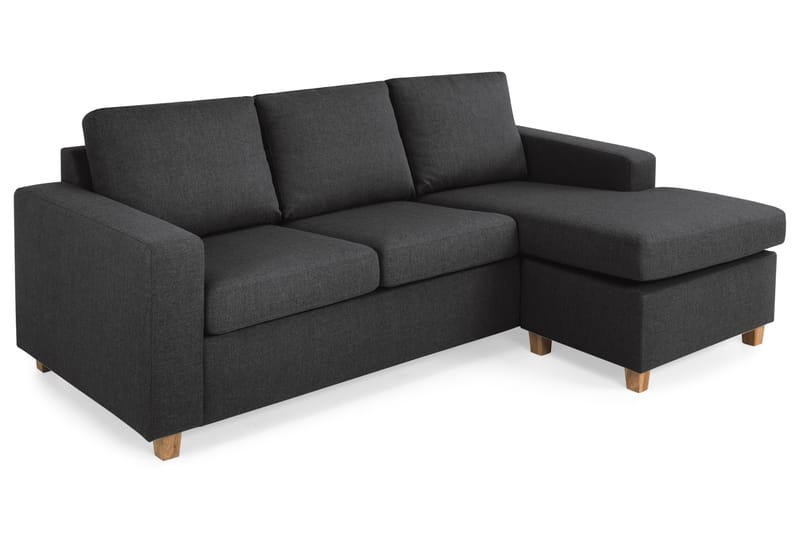 Crazy 3-sits Vändbar L-formad Divansoffa i Tyg - Antracit - Möbler - Soffa - Divansoffor & schäslongsoffa