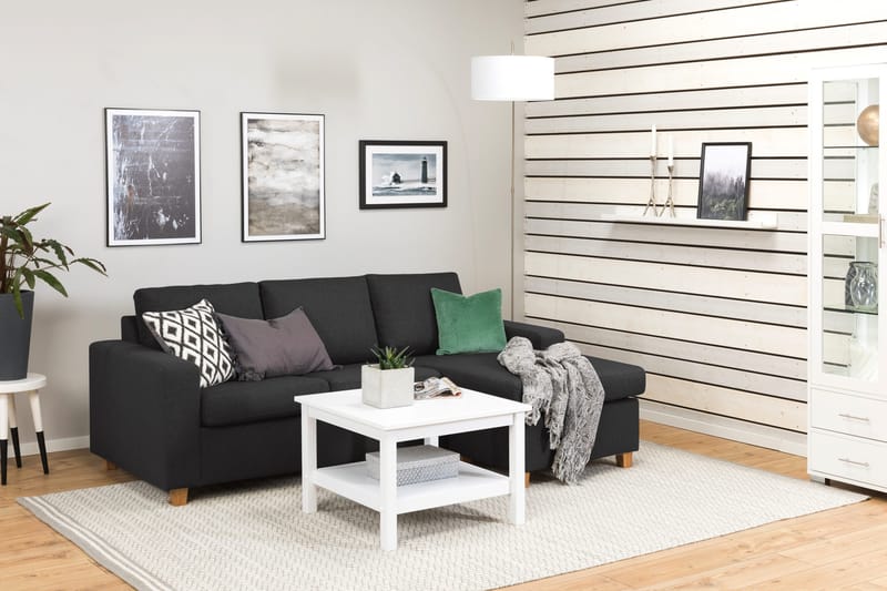 Crazy 3-sits Vändbar L-formad Divansoffa i Tyg - Antracit - Möbler - Soffa - Divansoffor & schäslongsoffa - 3 sits soffa med divan