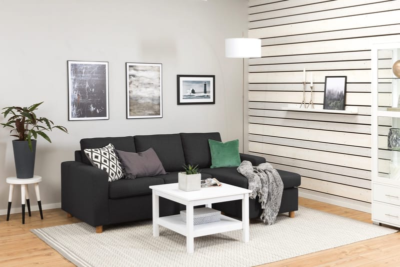 Crazy 3-sits Vändbar L-formad Divansoffa i Tyg - Antracit - Möbler - Soffa - Divansoffor & schäslongsoffa - 3 sits soffa med divan