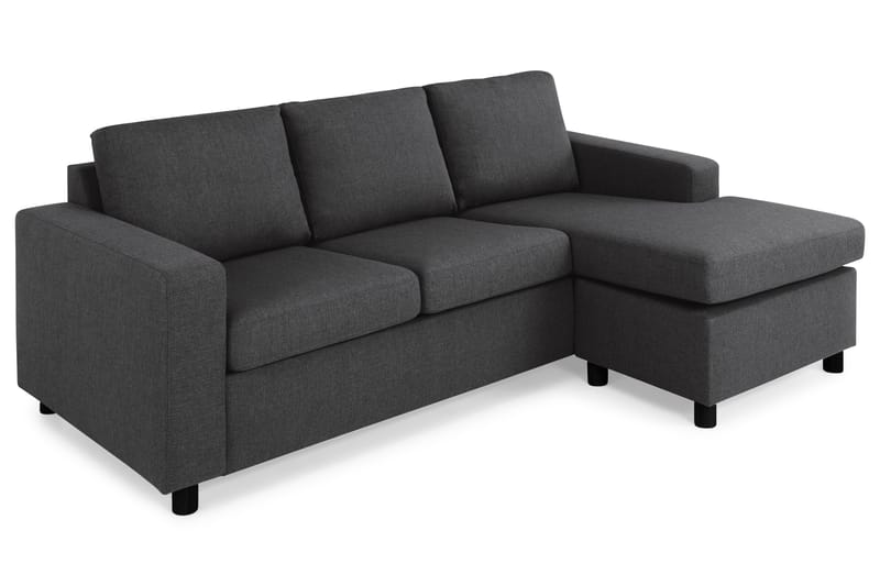 Crazy 3-sits Vändbar L-formad Divansoffa i Tyg - Antracit - Möbler - Soffa - Divansoffor & schäslongsoffa - 3 sits soffa med divan