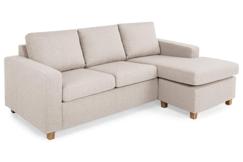 Crazy 3-sits Vändbar L-formad Divansoffa i Tyg - Beige - Möbler - Soffa - Divansoffor & schäslongsoffa