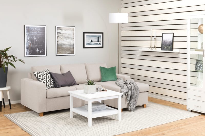 Crazy 3-sits Vändbar L-formad Divansoffa i Tyg - Beige - Möbler - Soffa - Divansoffor & schäslongsoffa - 3 sits soffa med divan