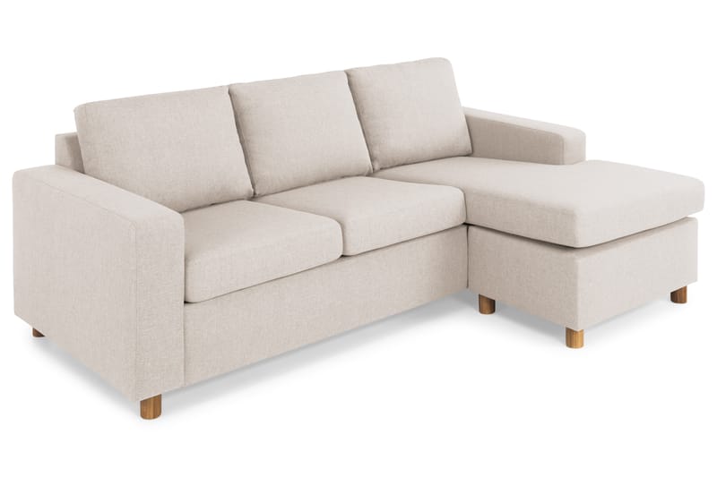 Crazy 3-sits Vändbar L-formad Divansoffa i Tyg - Beige - Möbler - Soffa - Divansoffor & schäslongsoffa