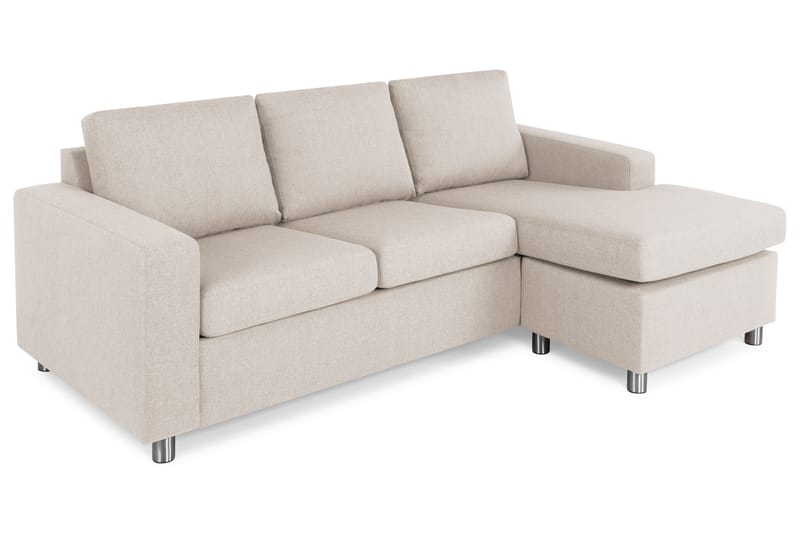 Crazy 3-sits Vändbar L-formad Divansoffa i Tyg - Beige - Möbler - Soffa - Divansoffor & schäslongsoffa